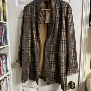 Michael Kors Plaid Blazer - Brown